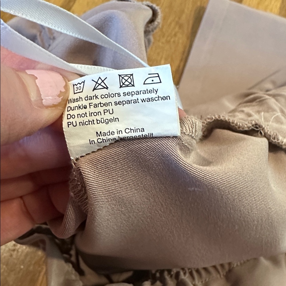 *last chance* Kancy Kole | Women's Tie-Belt Trousers in Taupe and Mauve - Picture 8 of 13